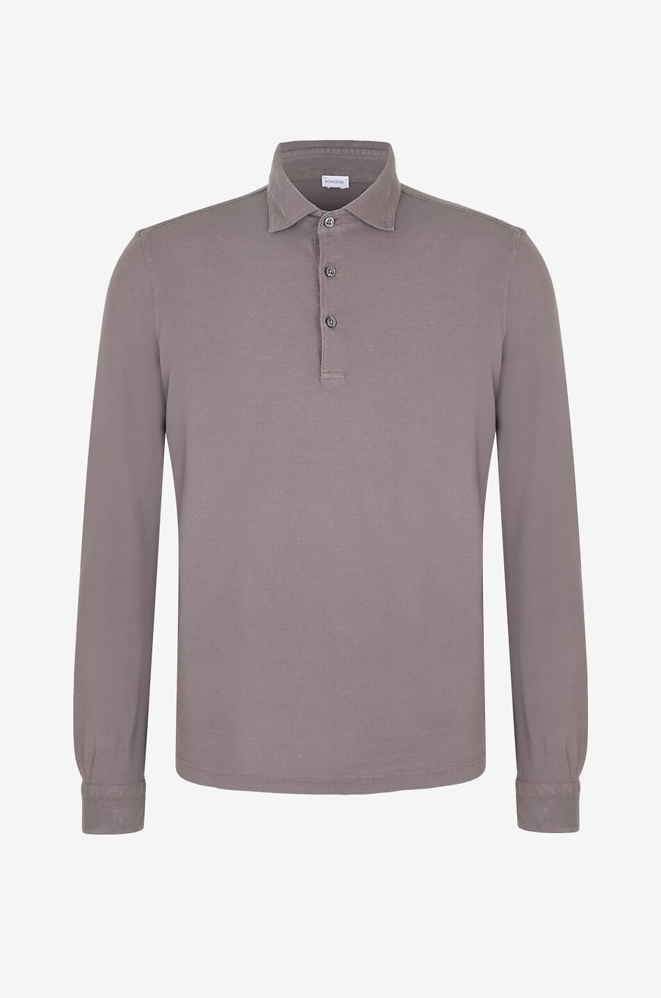 BONGÉNIE Polo à manches longues en coton Homme MARRON MOYEN 1