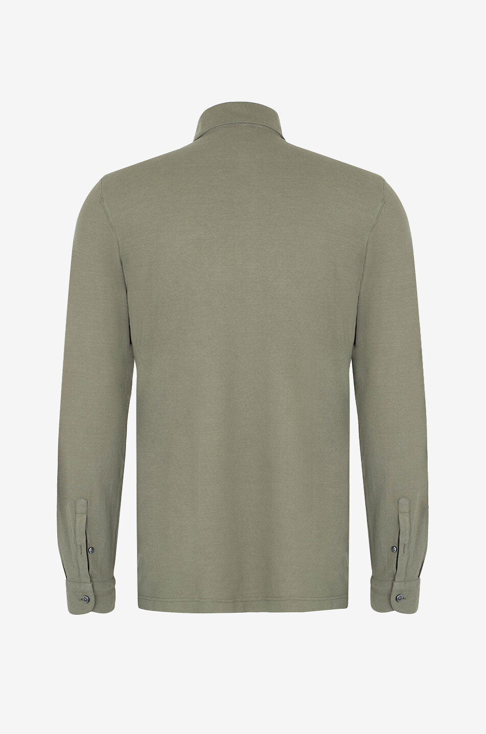 BONGÉNIE Polo à manches longues en coton Homme VERT MOYEN 2