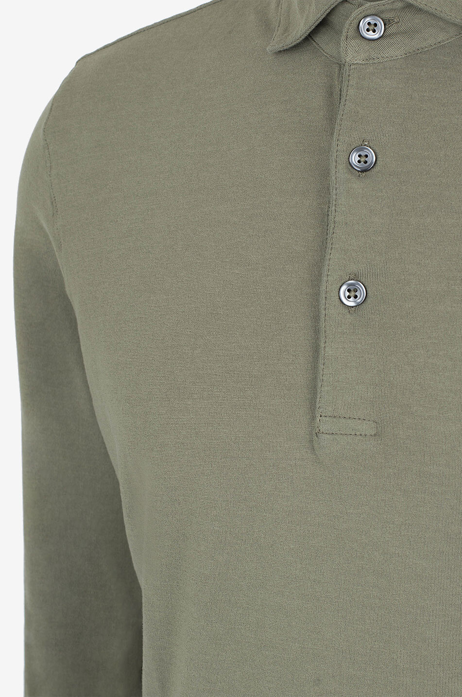 BONGÉNIE Polo à manches longues en coton Homme VERT MOYEN 3