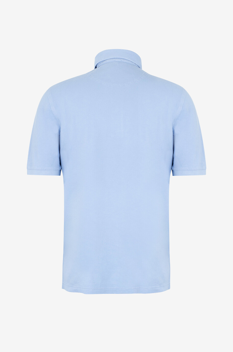 BONGÉNIE Cotton piqué short-sleeved polo shirt Men LIGHT BLUE 2