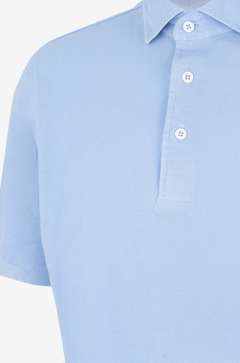 BONGÉNIE Cotton piqué short-sleeved polo shirt Men LIGHT BLUE 3