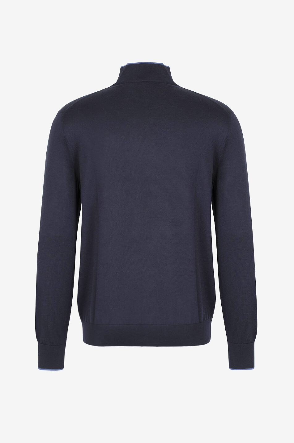 GRAN SASSO Pull à col montant en soie et coton Homme BLEU FONCE 2