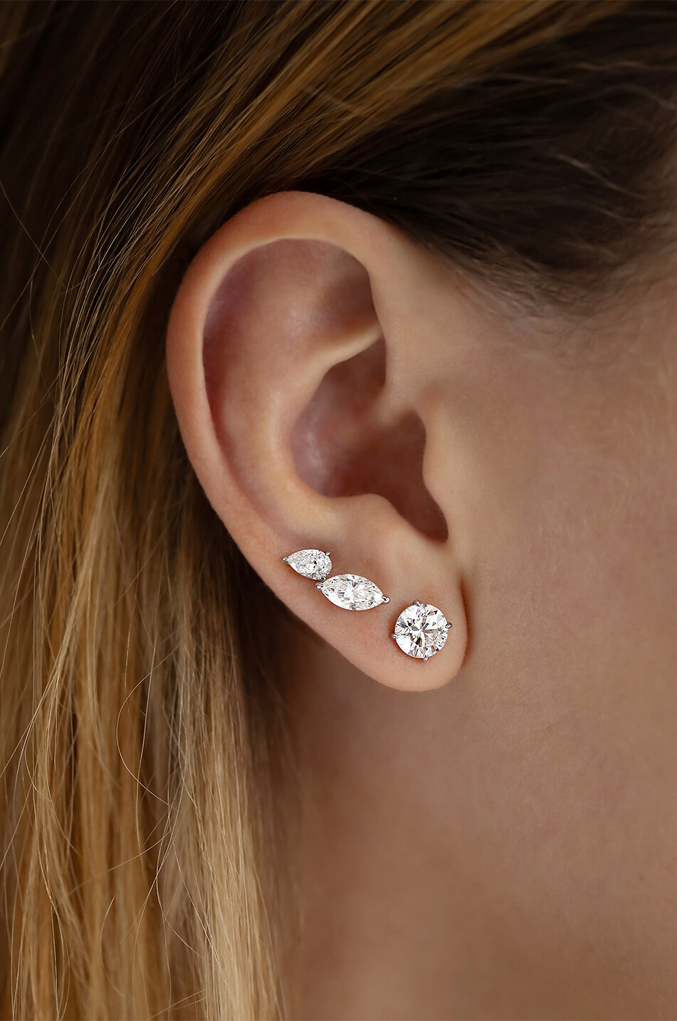 LOEV Weissgold- und Diamant-Ohrstecker The Round Brilliant Stud Damen WEISS 2