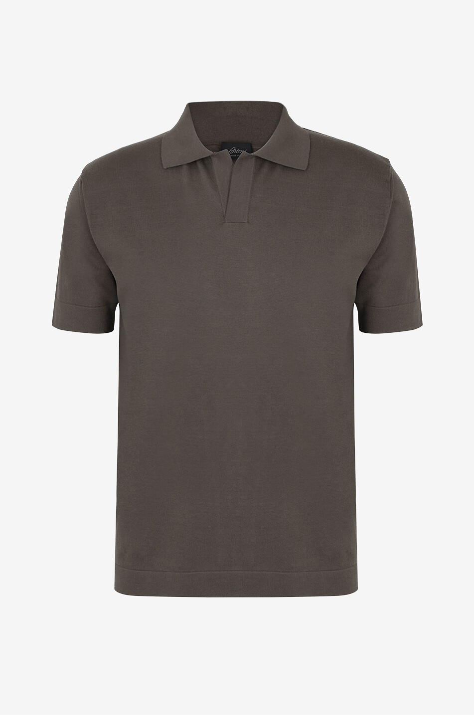 BRIONI Polo à manches courtes en coton et soie Homme VERT MOYEN 1