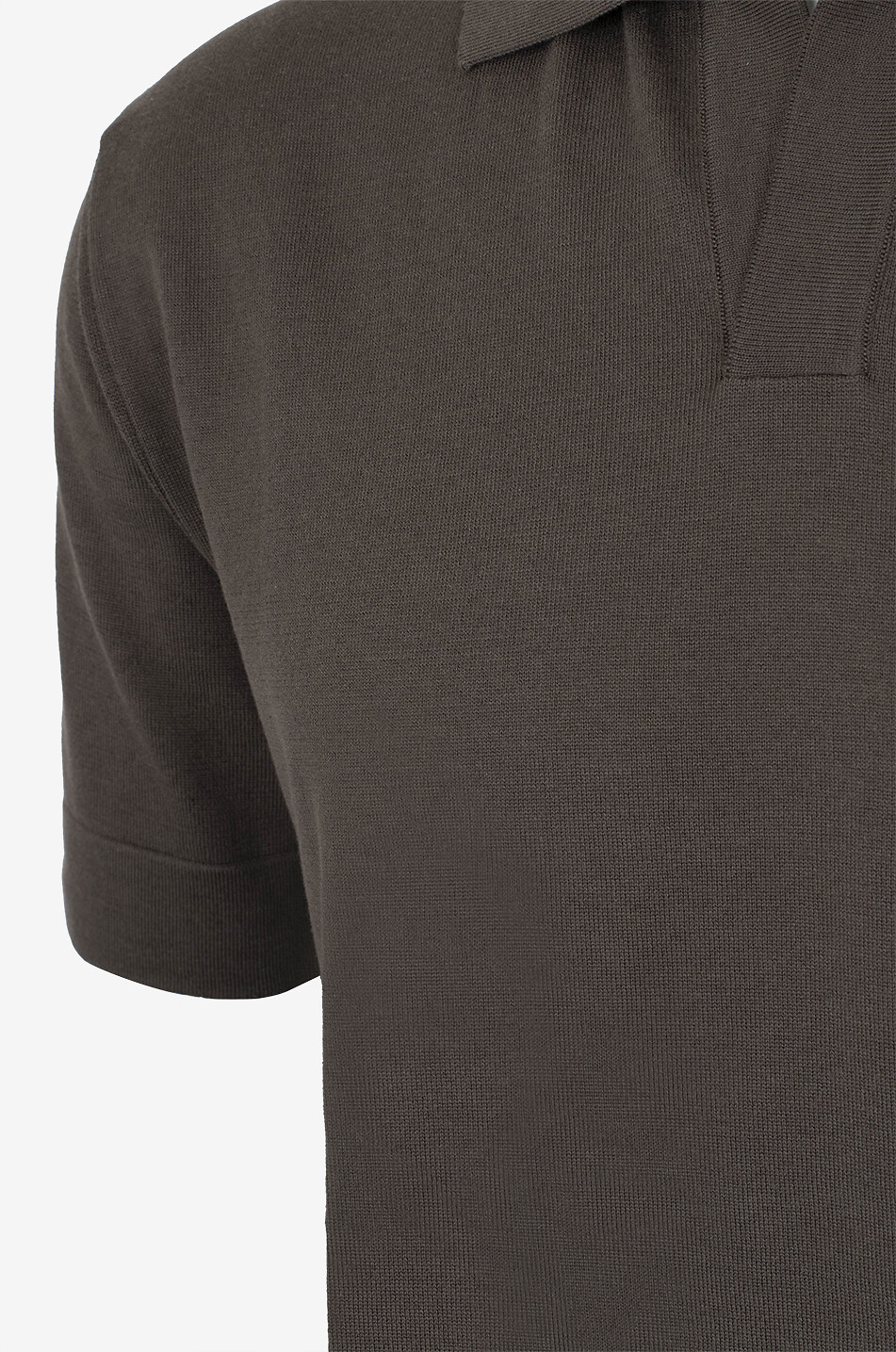 BRIONI Polo à manches courtes en coton et soie Homme VERT MOYEN 3