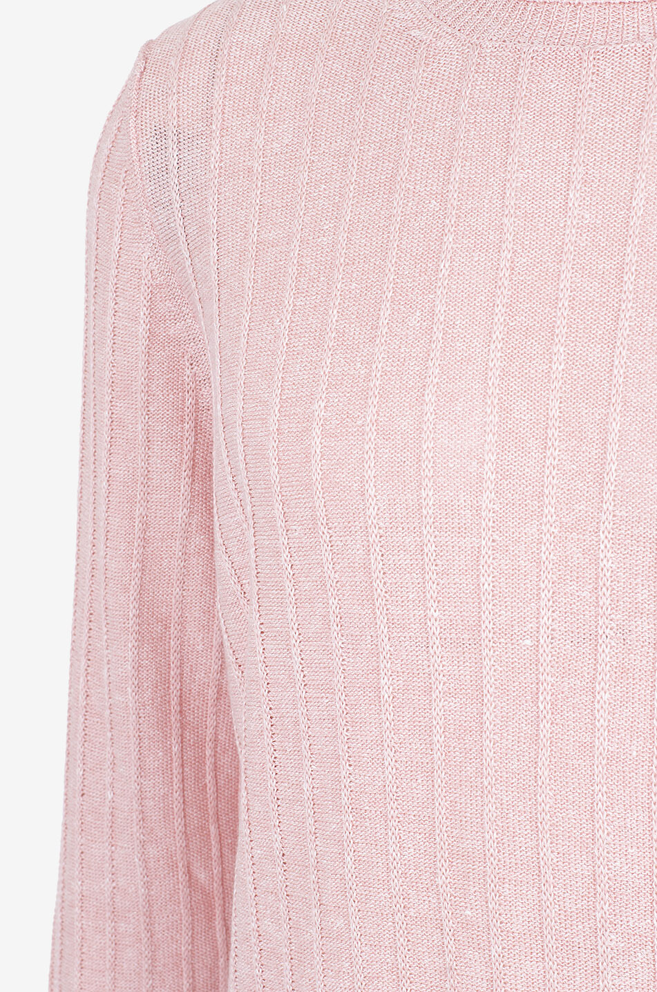 GRAN SASSO Pull côtelé à col rond en lin et coton Homme ROSE CLAIR 3