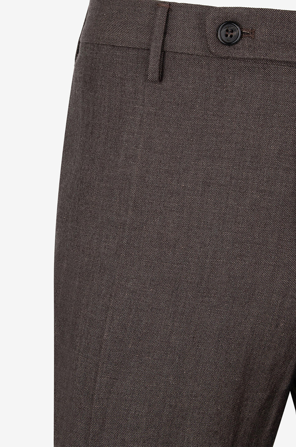 INCOTEX Melierte Hose aus Schurwolle Seide und Leinen Herren DUNKELBRAUN 3