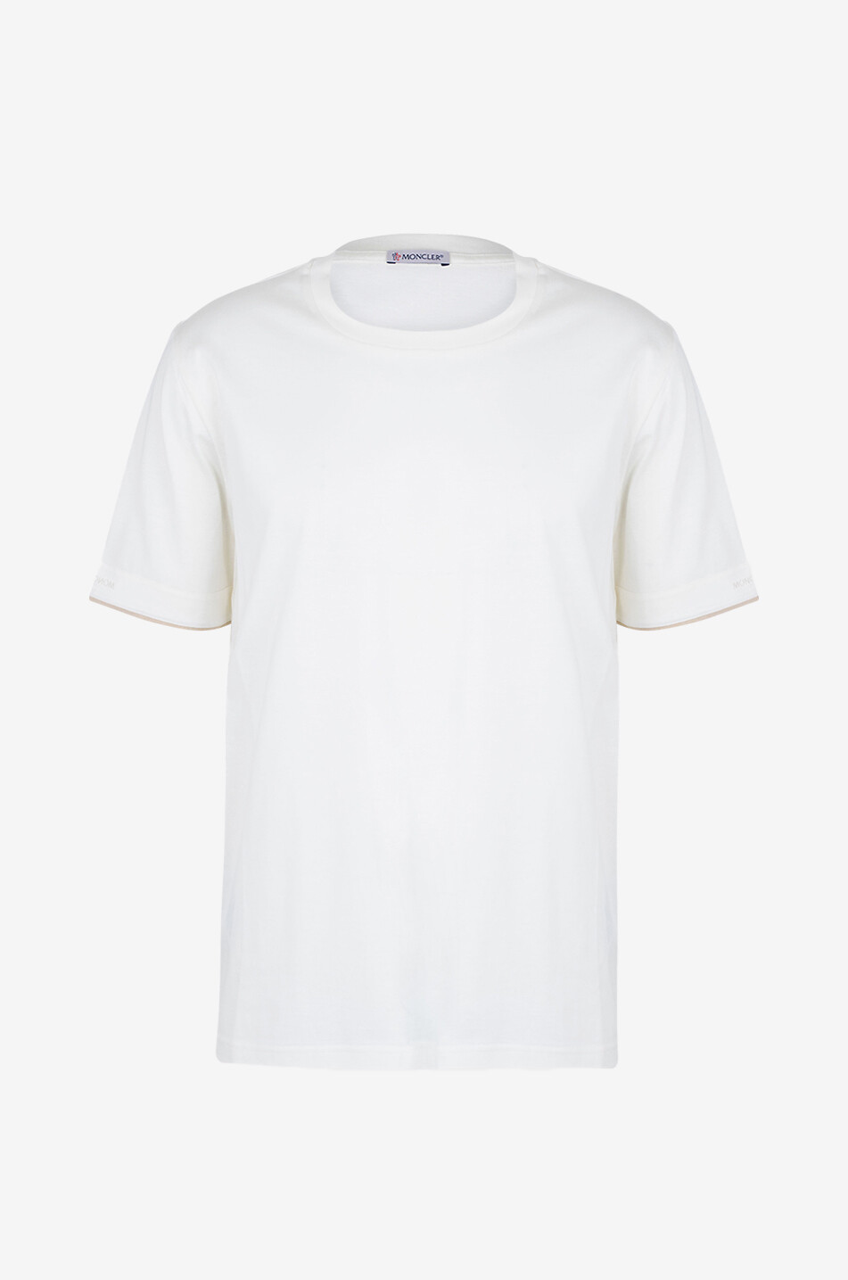 MONCLER T-shirt à manches courtes et lisérés effet daim Homme BLANC 1