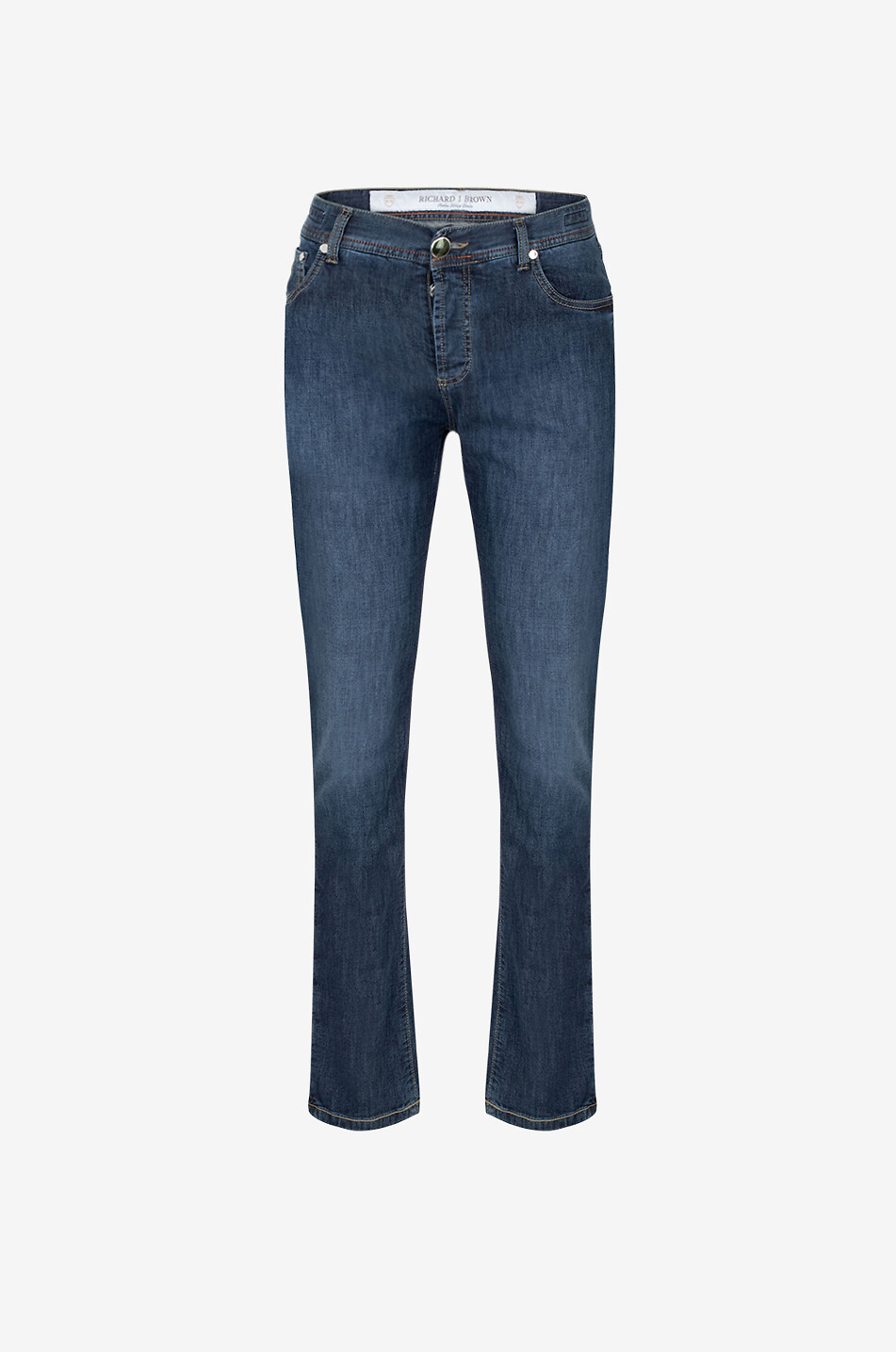 RICHARD J. BROWN Jean slim en coton modal et soie Tokyo Homme BLEU MOYEN 1