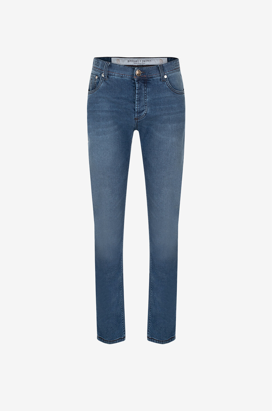 RICHARD J. BROWN Jean slim en coton modal et soie Tokyo Homme BLEU MOYEN 1