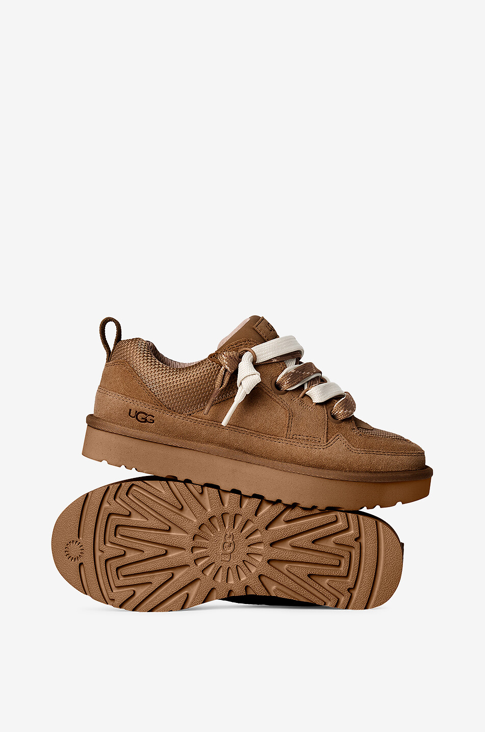 UGG Lo Lowmel leather lace-up low-top sneakers Women LIGHT BROWN 3