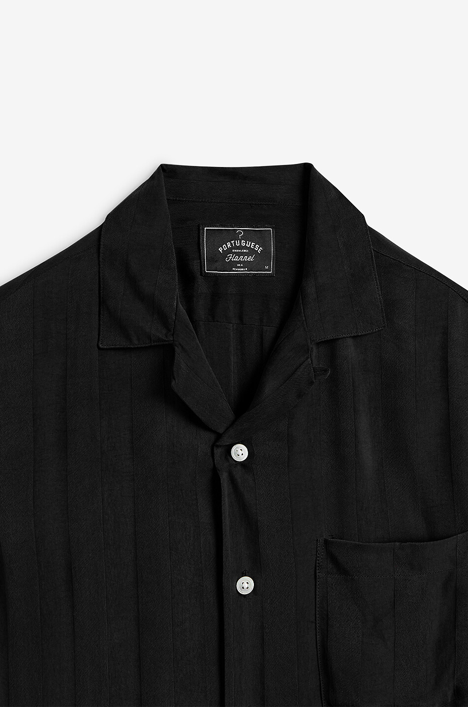 PORTUGUESE FLANNEL Cupro Stripe jacquard shirt Men BLACK 3