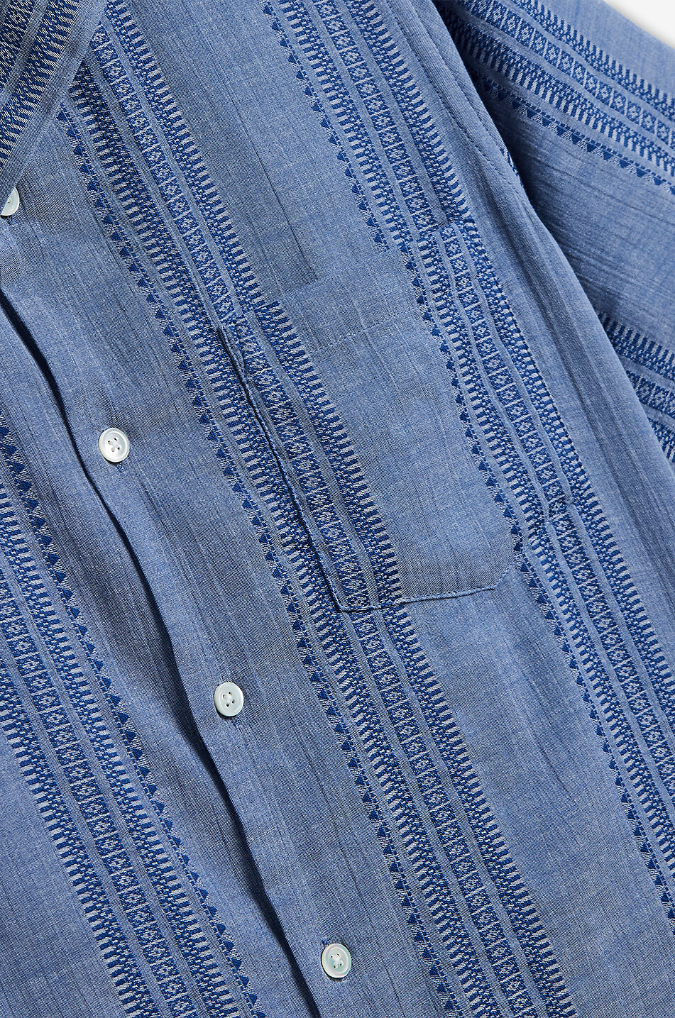 Kurzarm-Hemd aus Baumwolljacquard Pacific