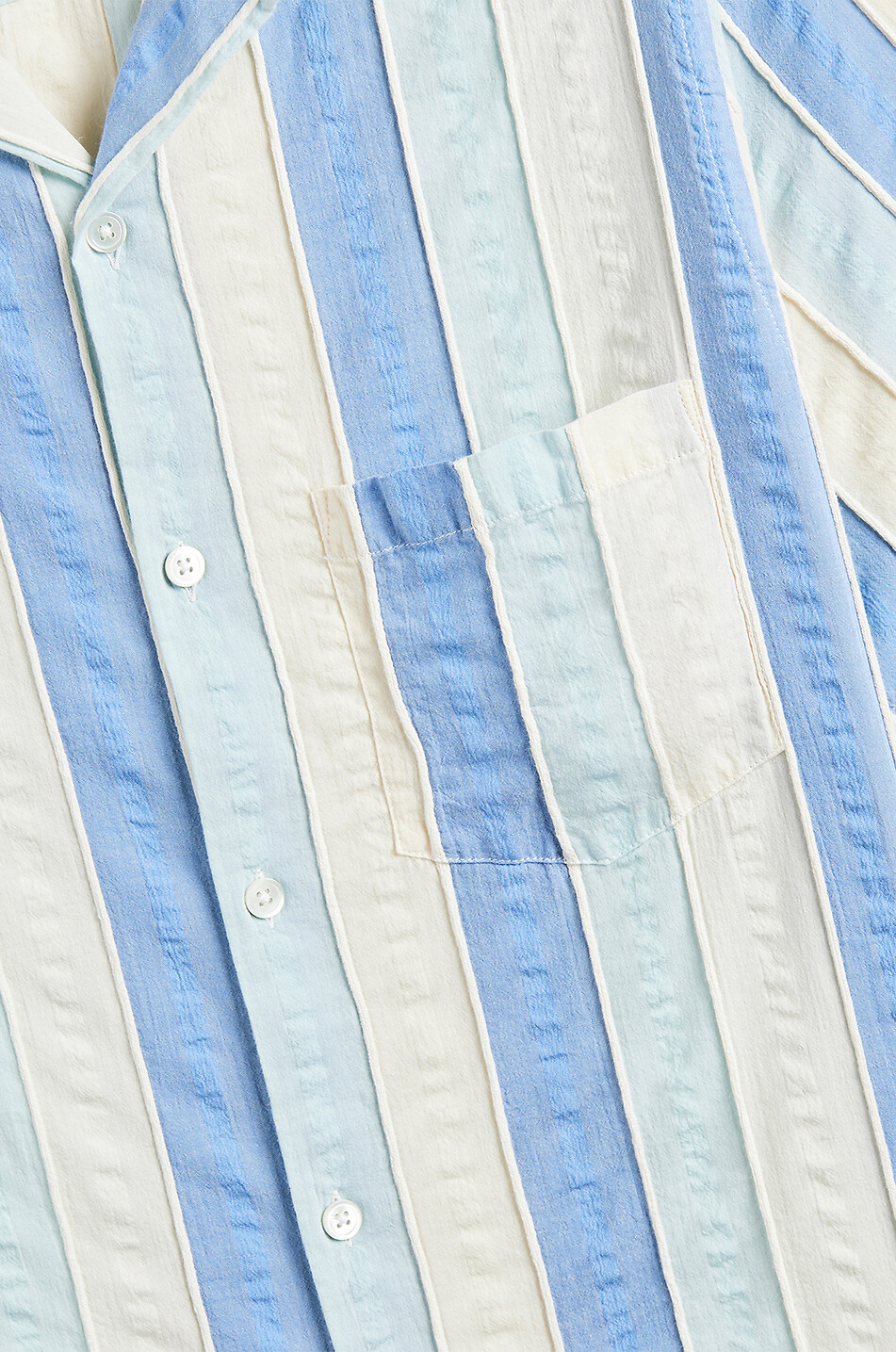 PORTUGUESE FLANNEL Kurzarm-Hemd aus Seersucker Punta Herren BLAU 2