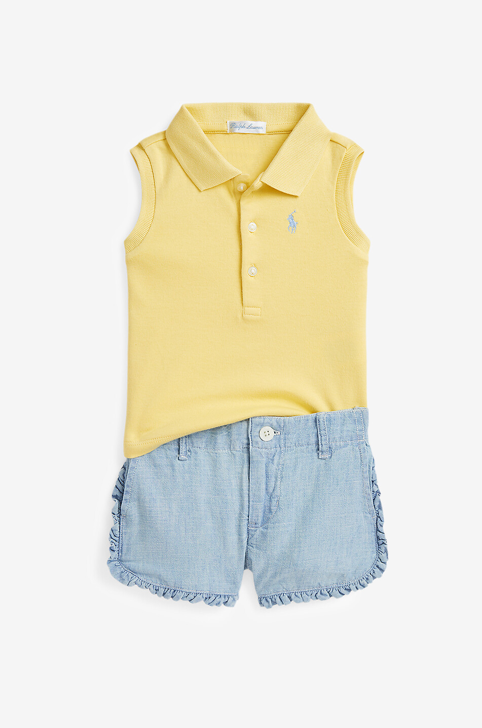 POLO RALPH LAUREN Shorts and sleeveless polo shirt baby set Baby YELLOW 1