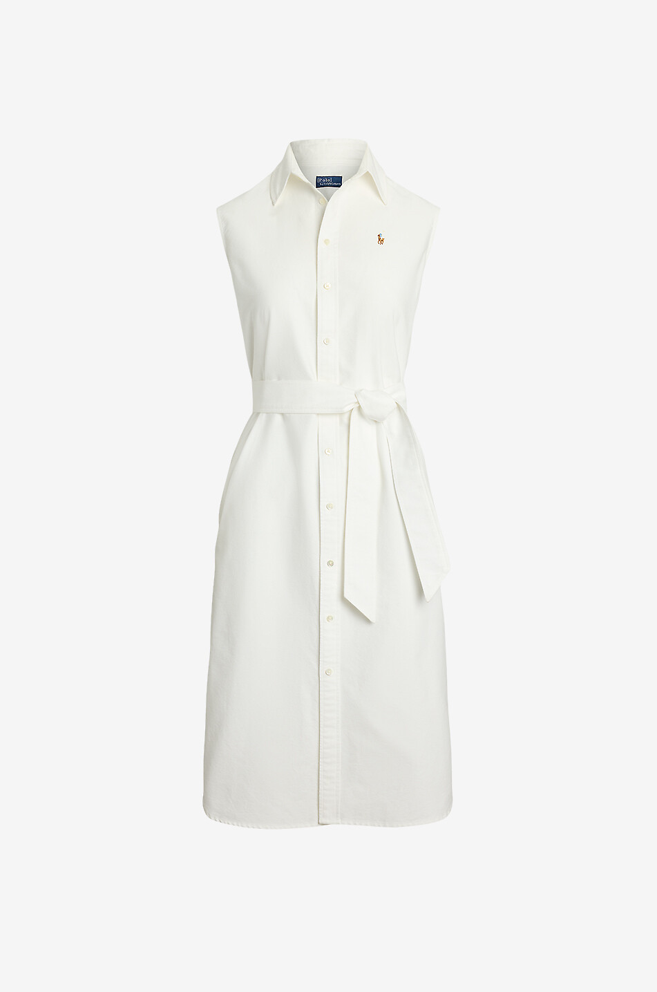 POLO RALPH LAUREN Sleeveless Oxfort cotton shirt dress Women WHITE 1
