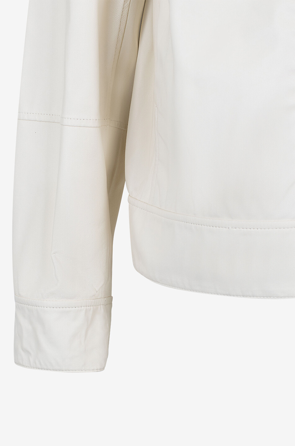 BRUNELLO CUCINELLI Bomber réversible en cuir nappa Homme BLANC CASSE 3