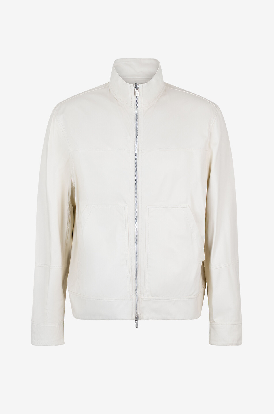 BRUNELLO CUCINELLI Bomber réversible en cuir nappa Homme BLANC CASSE 1