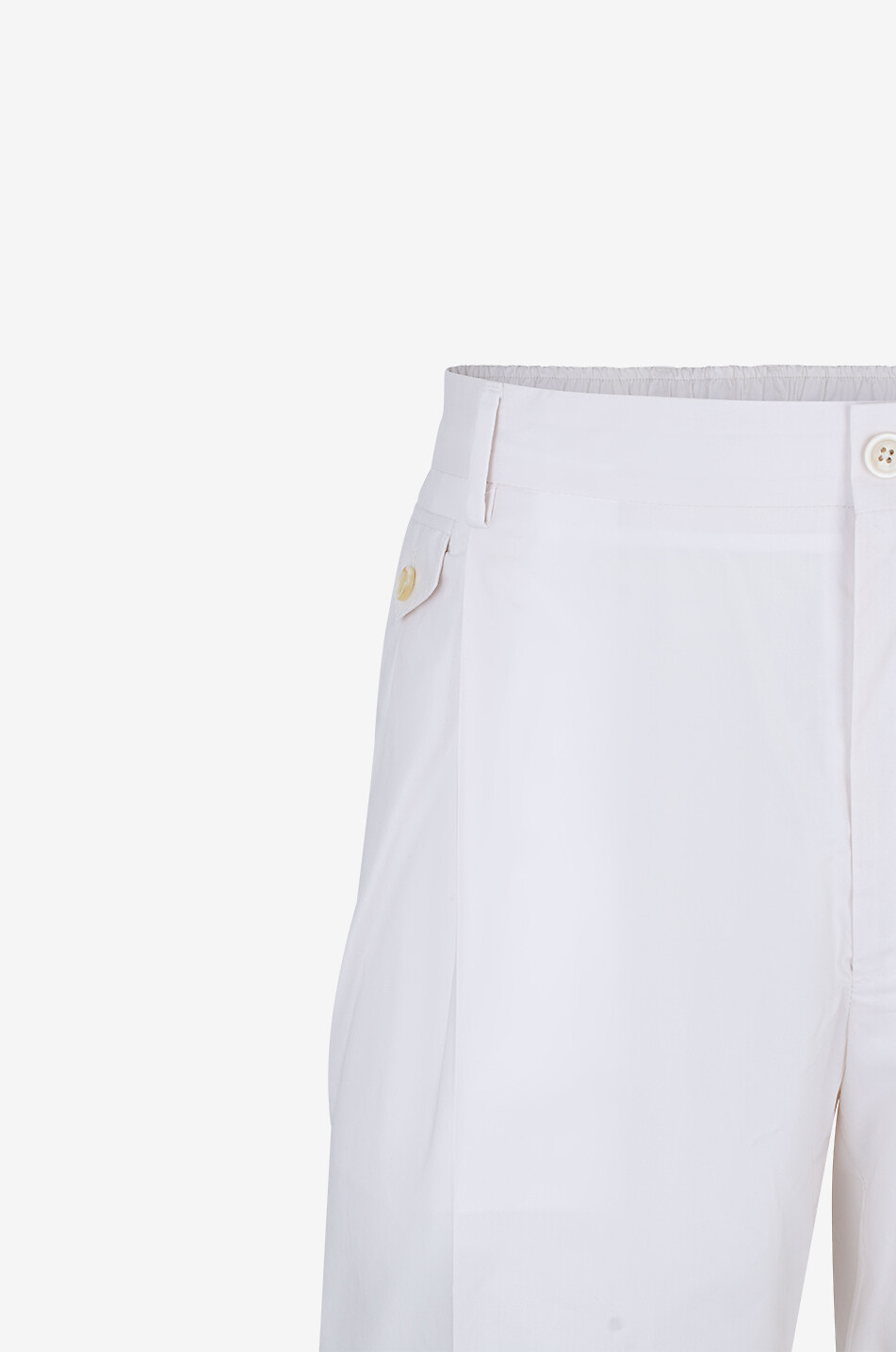 DOLCE & GABBANA Cropped poplin trousers with waistband tucks Men EGGSHELL 3