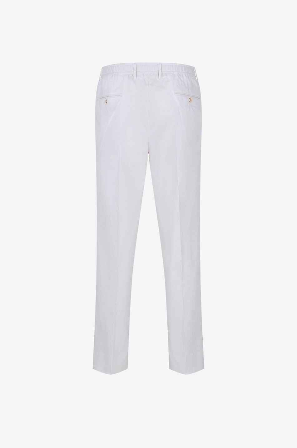 DOLCE & GABBANA Cropped poplin trousers with waistband tucks Men EGGSHELL 2