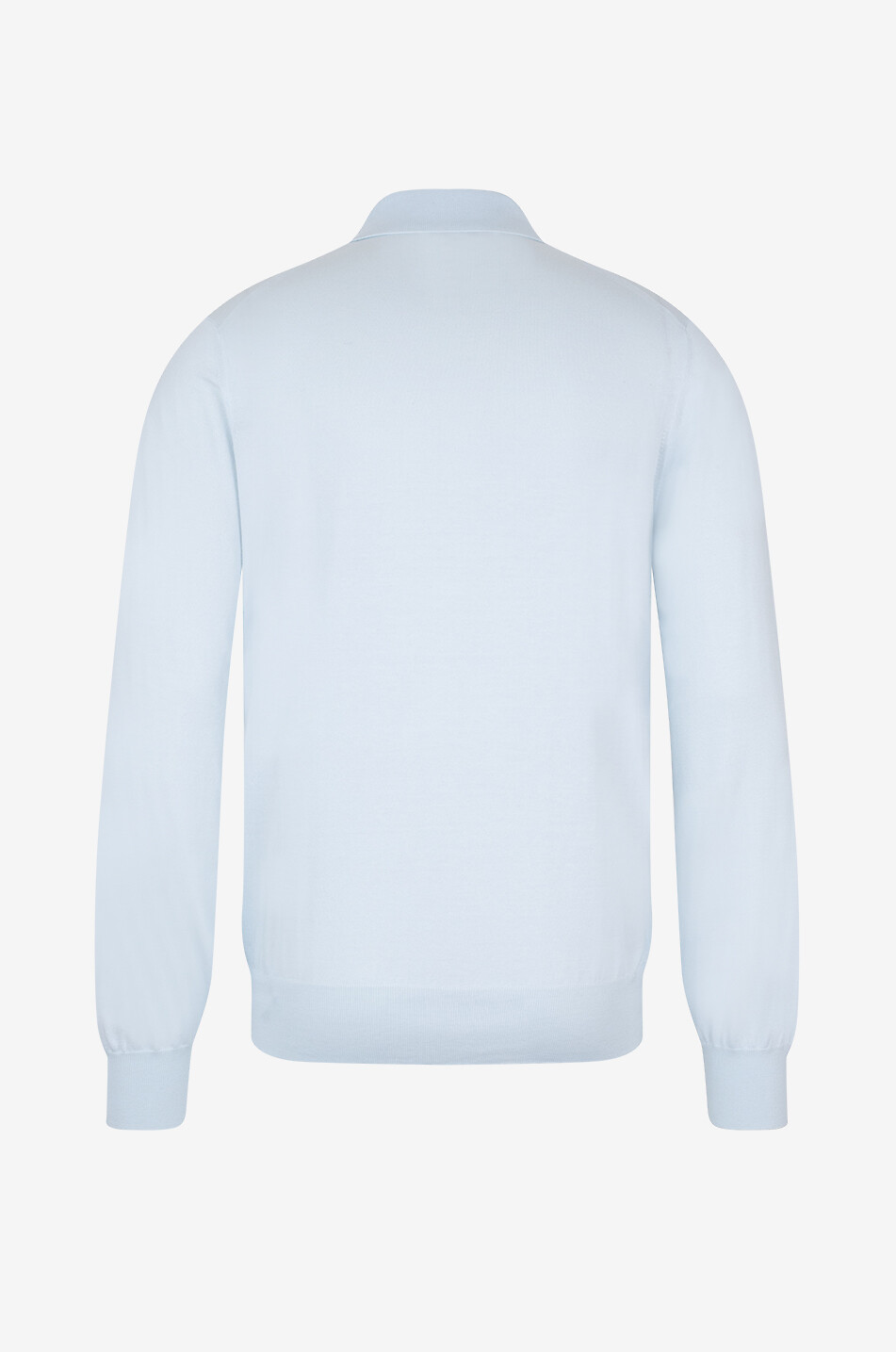 BRUNELLO CUCINELLI Lightweight cotton polo jumper with contrast trims Men LIGHT BLUE 2