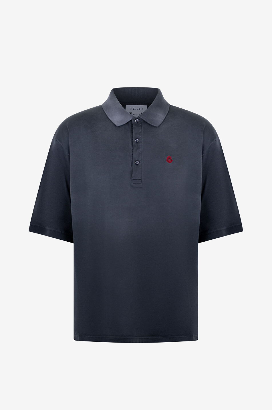 Kurzarm-Jerseypolohemd Skull Faded Dye