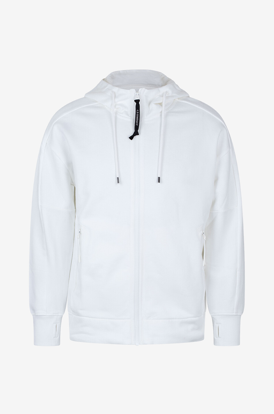C.P. COMPANY Sweat-shirt zippé à capuche Diagonal Raised Fleece Goggle Homme BLANC 1