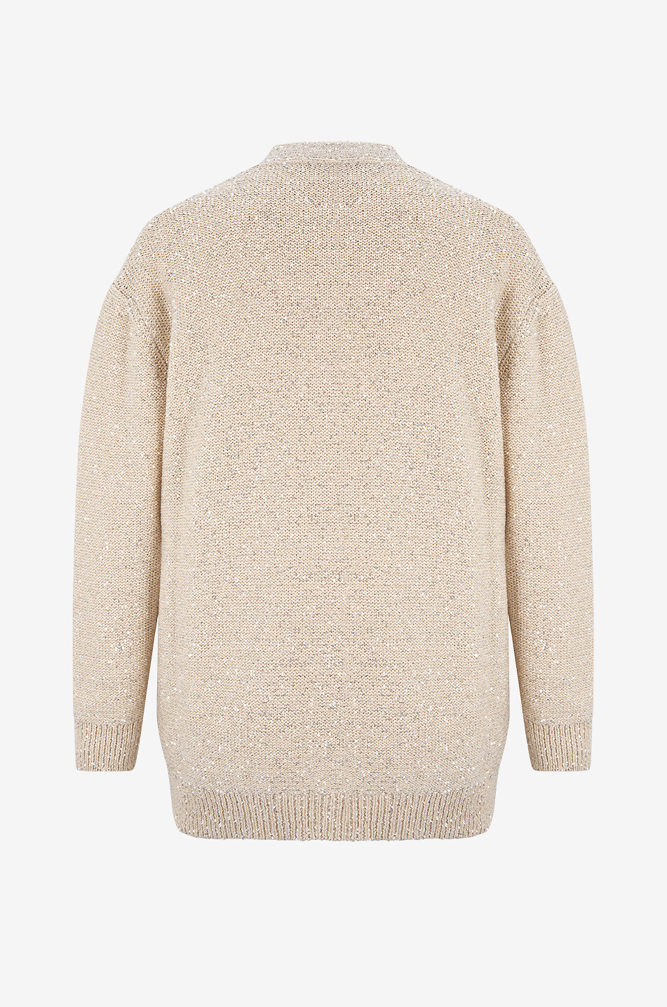 FABIANA FILIPPI Cardigan ample boutonné à col V en coton et sequins Femme JAUNE CLAIR 2