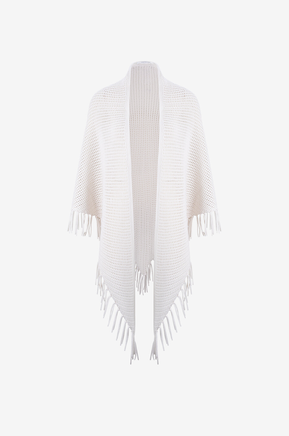 Cape ajourée en laine et cachemire