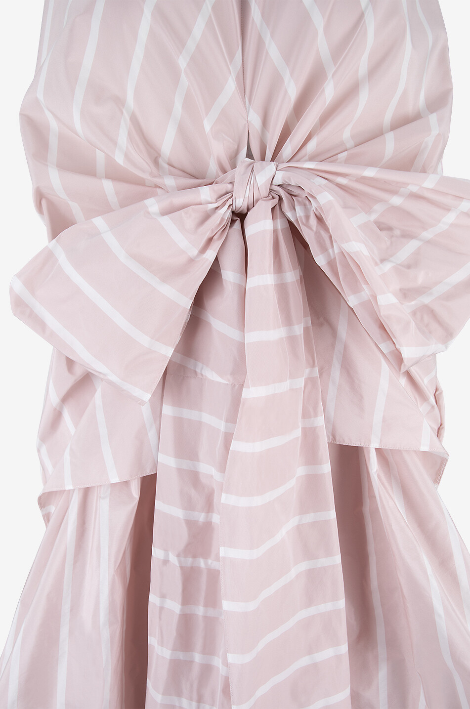Robe rayée asymétrique ornée d'un noeud