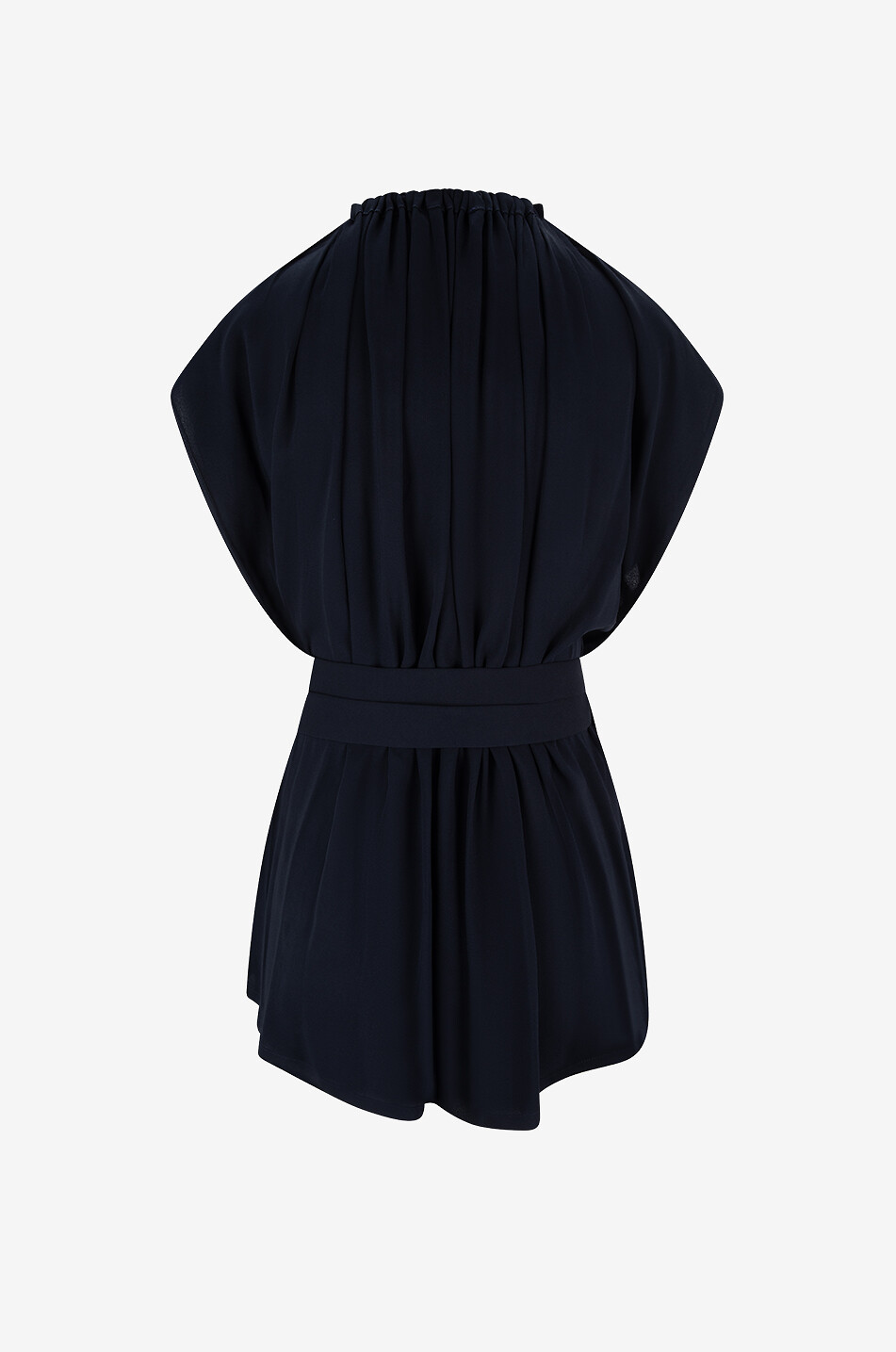 Ärmelloses Sablé-Crêpe-Wickeltop Filo Diamante