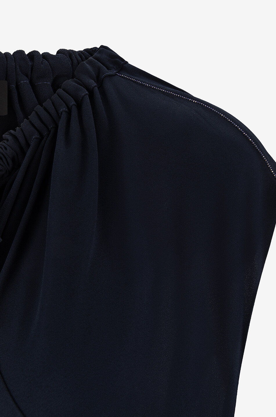 Ärmelloses Sablé-Crêpe-Wickeltop Filo Diamante