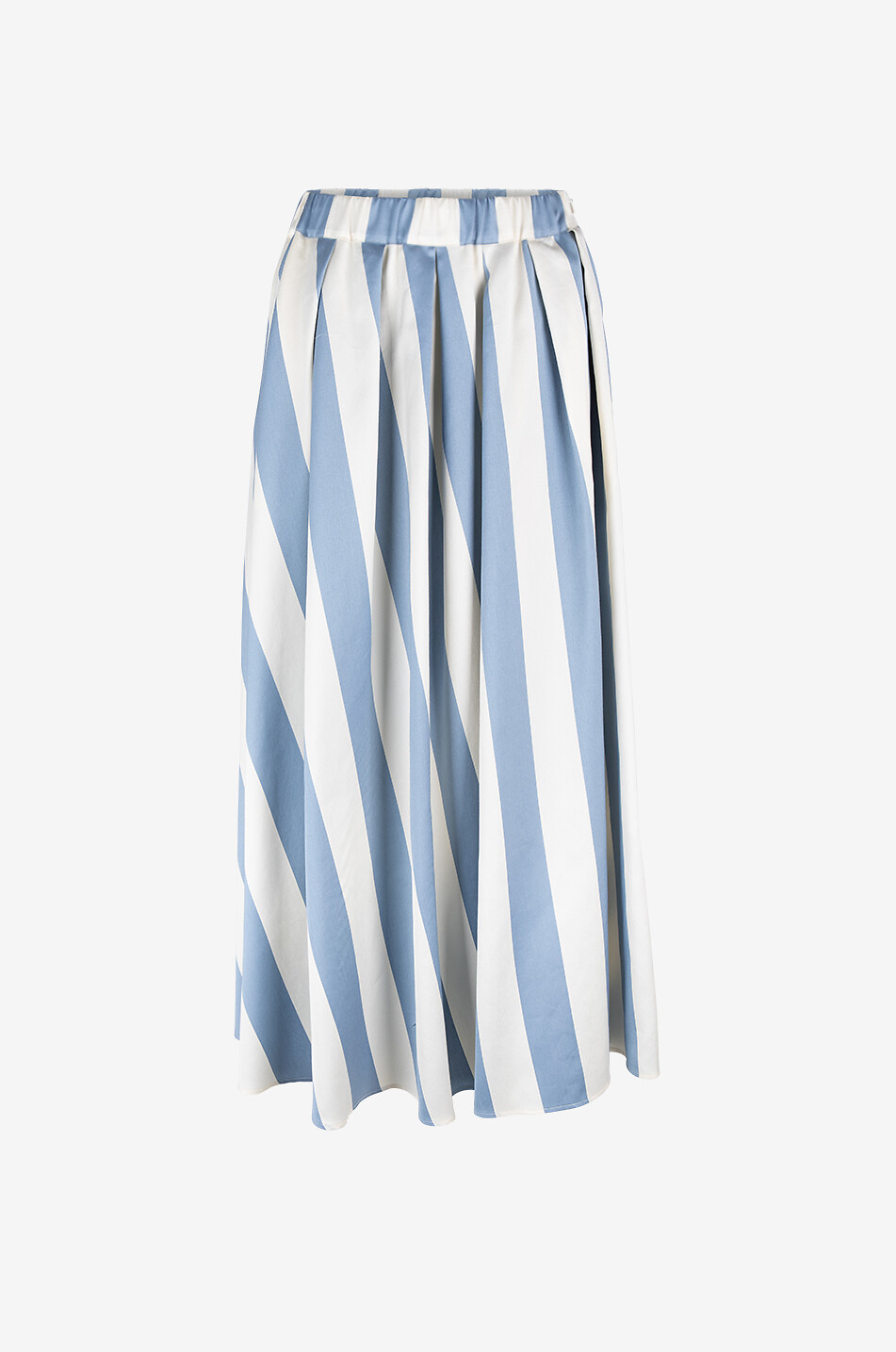 WEEKEND MAX MARA Gestreifter Midi-Faltenrock Vidim Damen MITTELBLAU 1