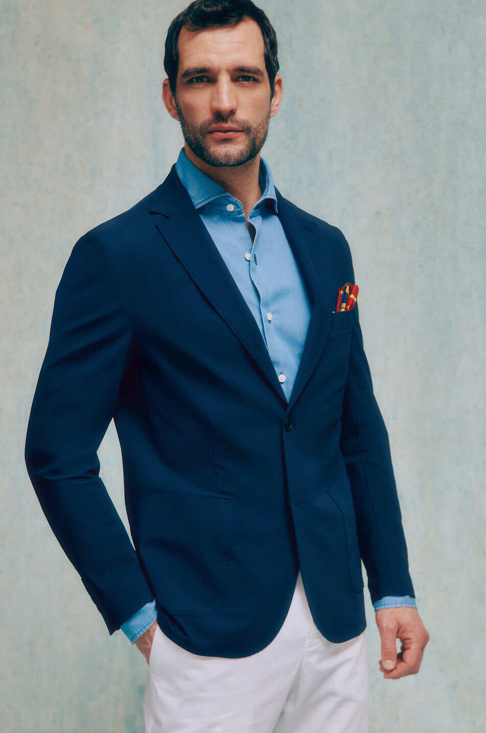 DROLE DE MONSIEUR Halstuch aus Baumwolle Gousset Herren DUNKELBLAU 3