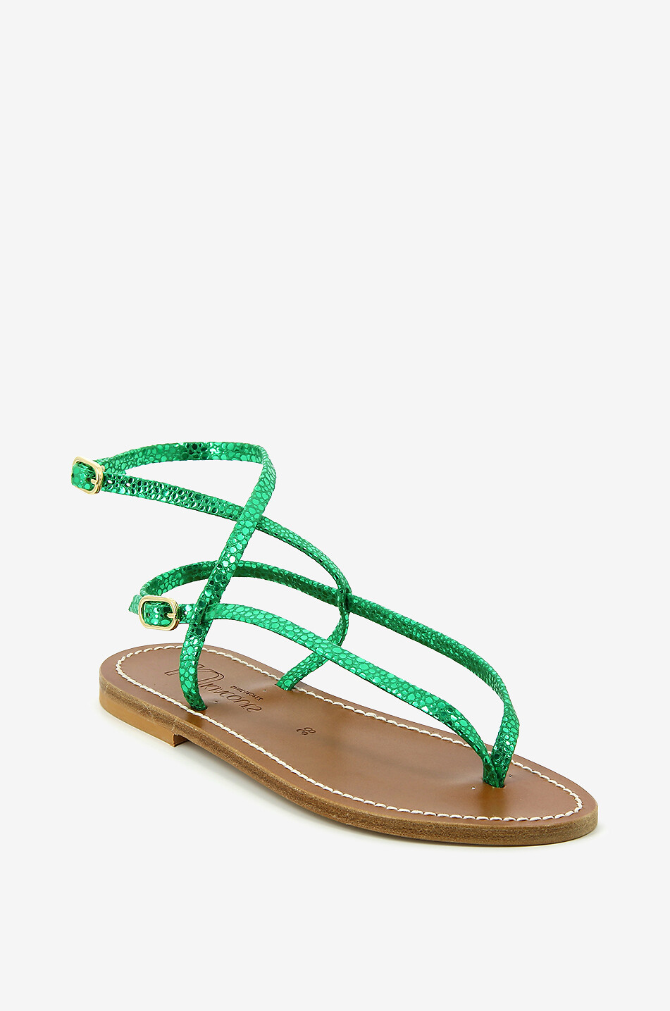 K JACQUES Sandalen aus Leder Abako Damen GRÜN 1