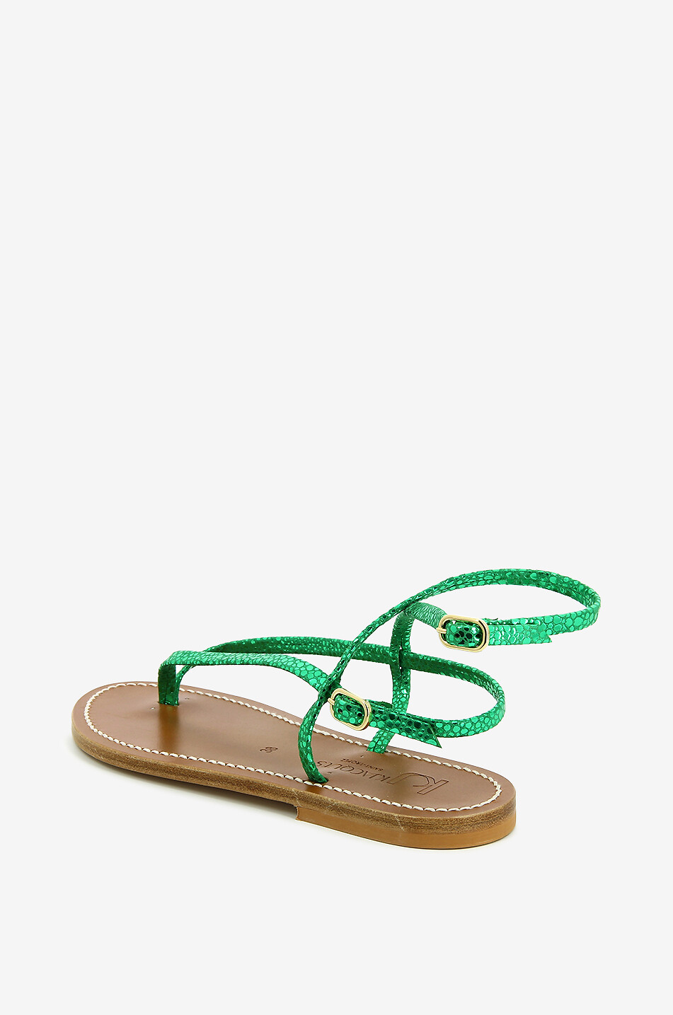 K JACQUES Sandalen aus Leder Abako Damen GRÜN 4