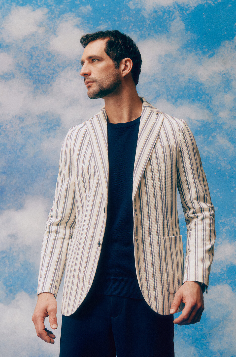 CIRCOLO 1901 Pantalon esprit jogger en coton piqué Homme BLEU FONCE 3