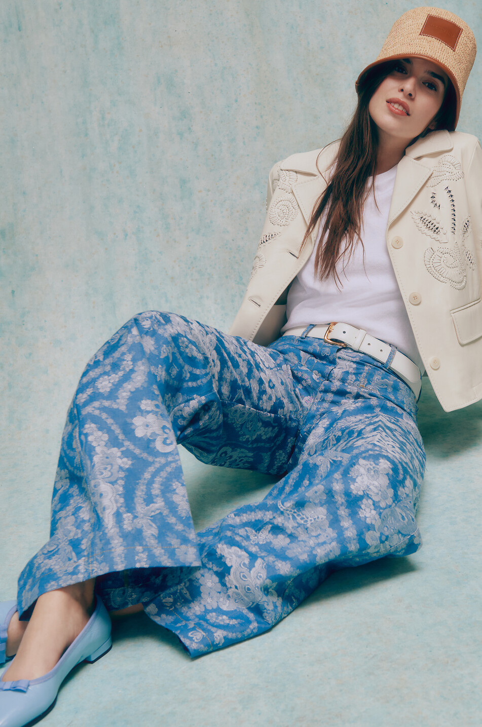 ETRO Hose mit weitem Bein aus geblümtem Jacquard Damen BUNT 5