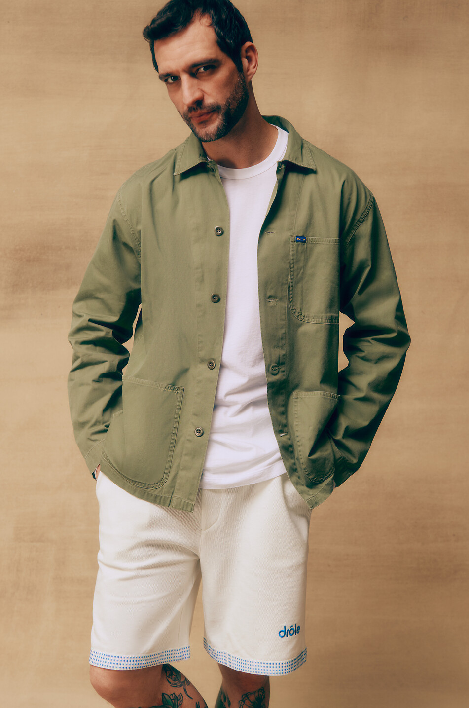 POLO RALPH LAUREN Faded twill shirt jacket Men DARK GREEN 7