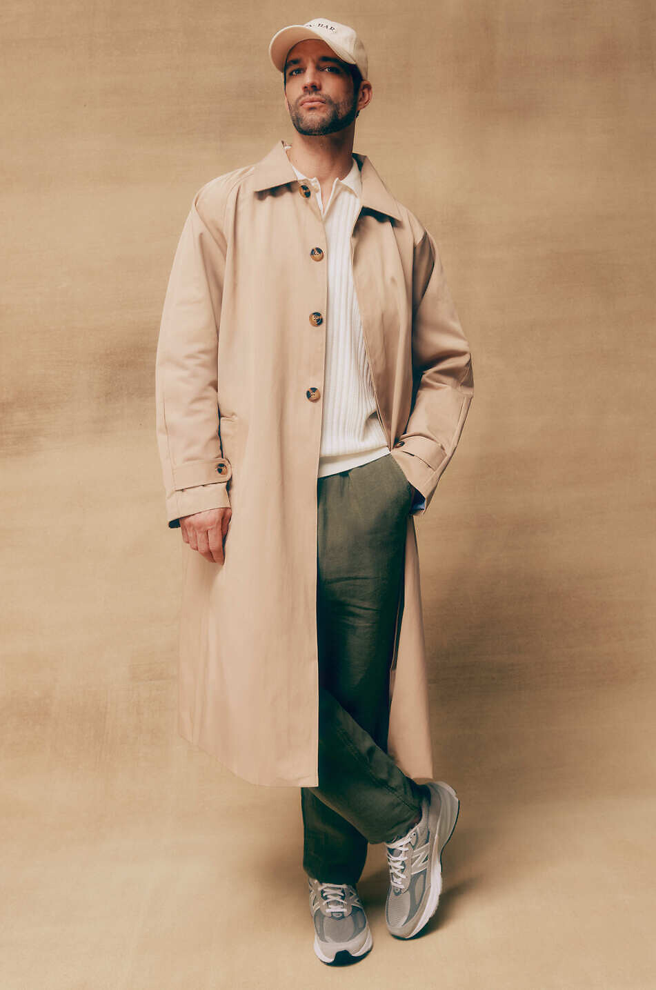 ABOUT:BLANK Cotton blend trench coat Men BEIGE 5