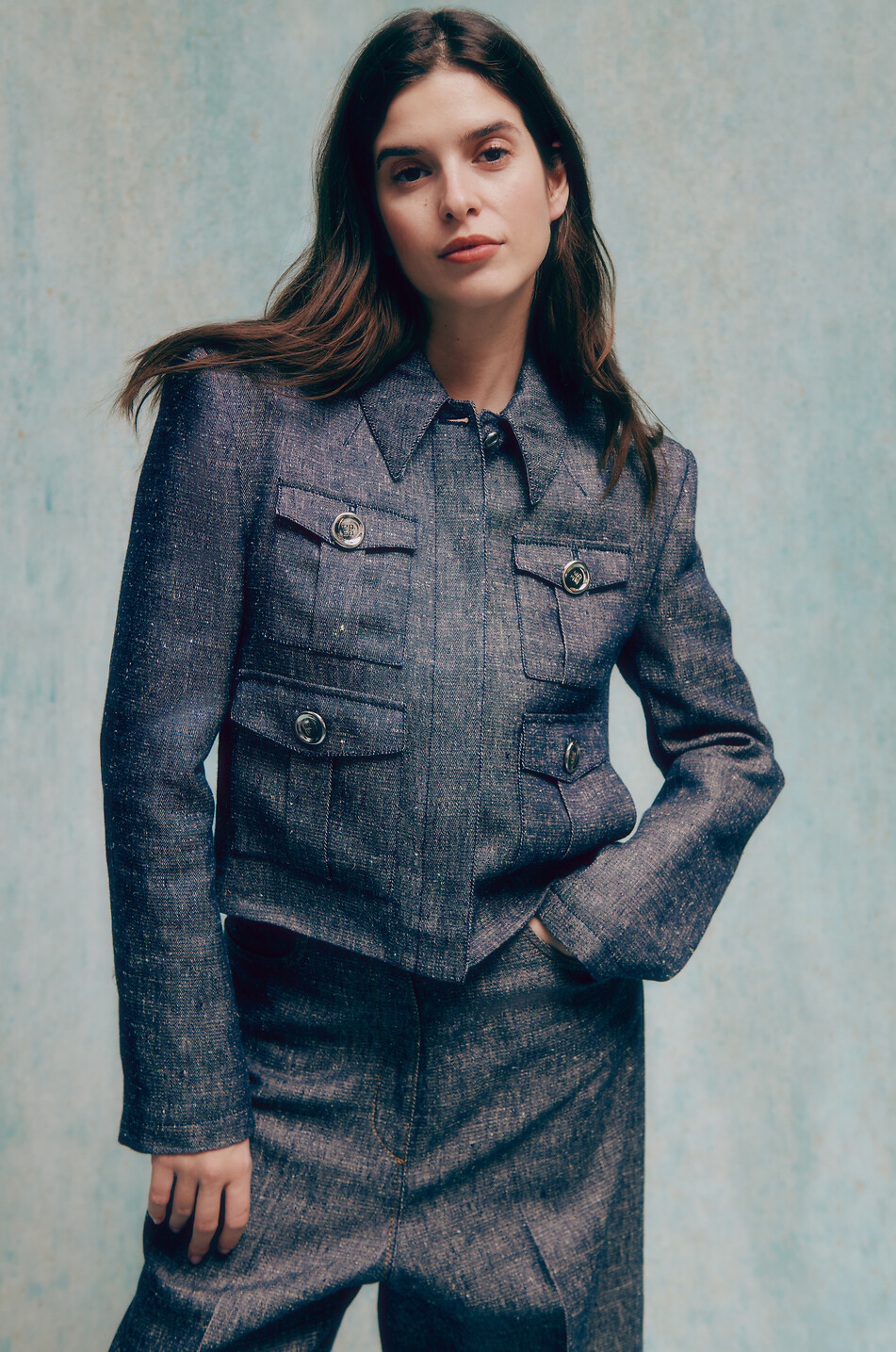 Denim suit jacket