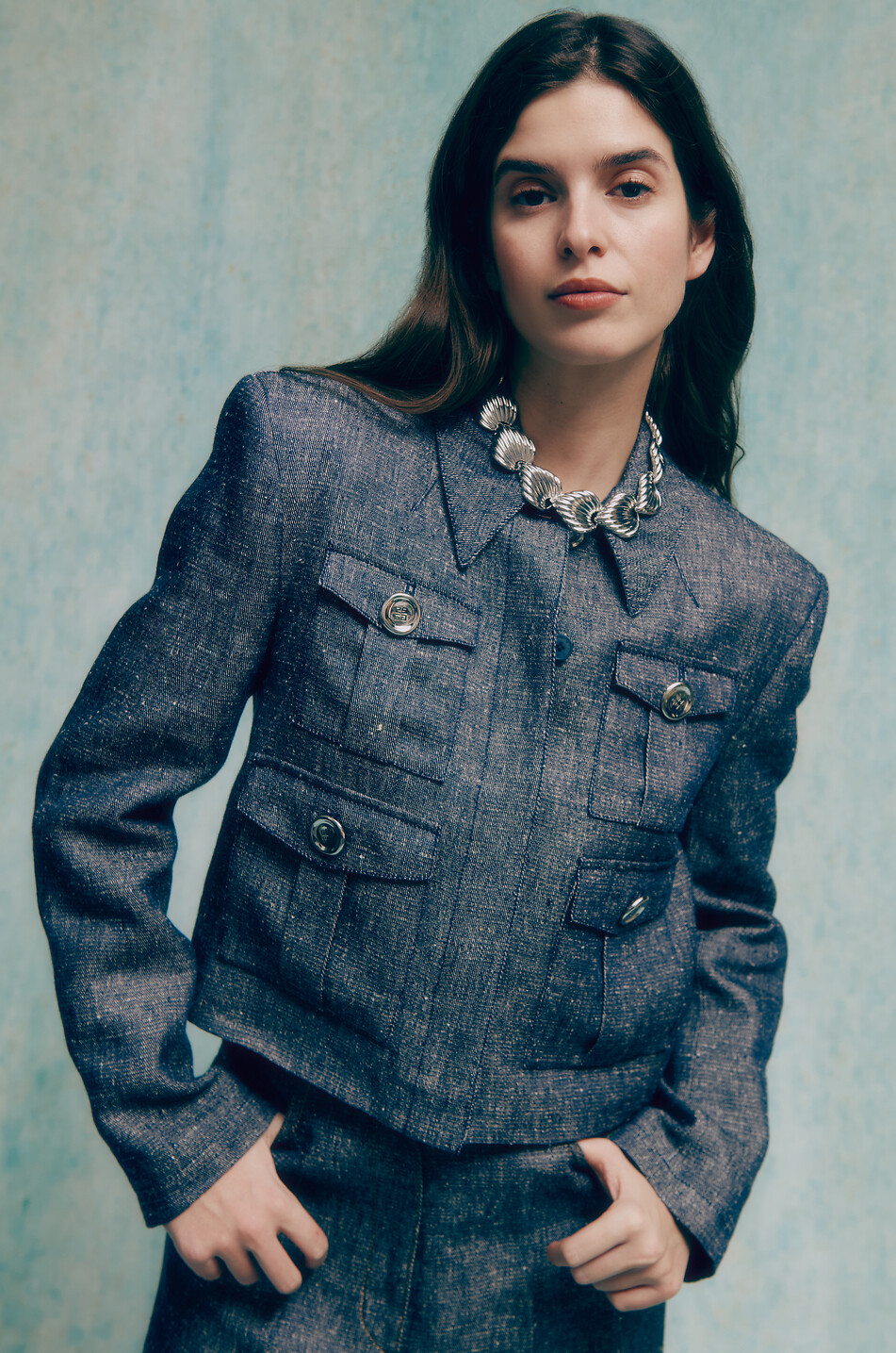 GIVENCHY Veste tailleur en denim Femme BLEU 4