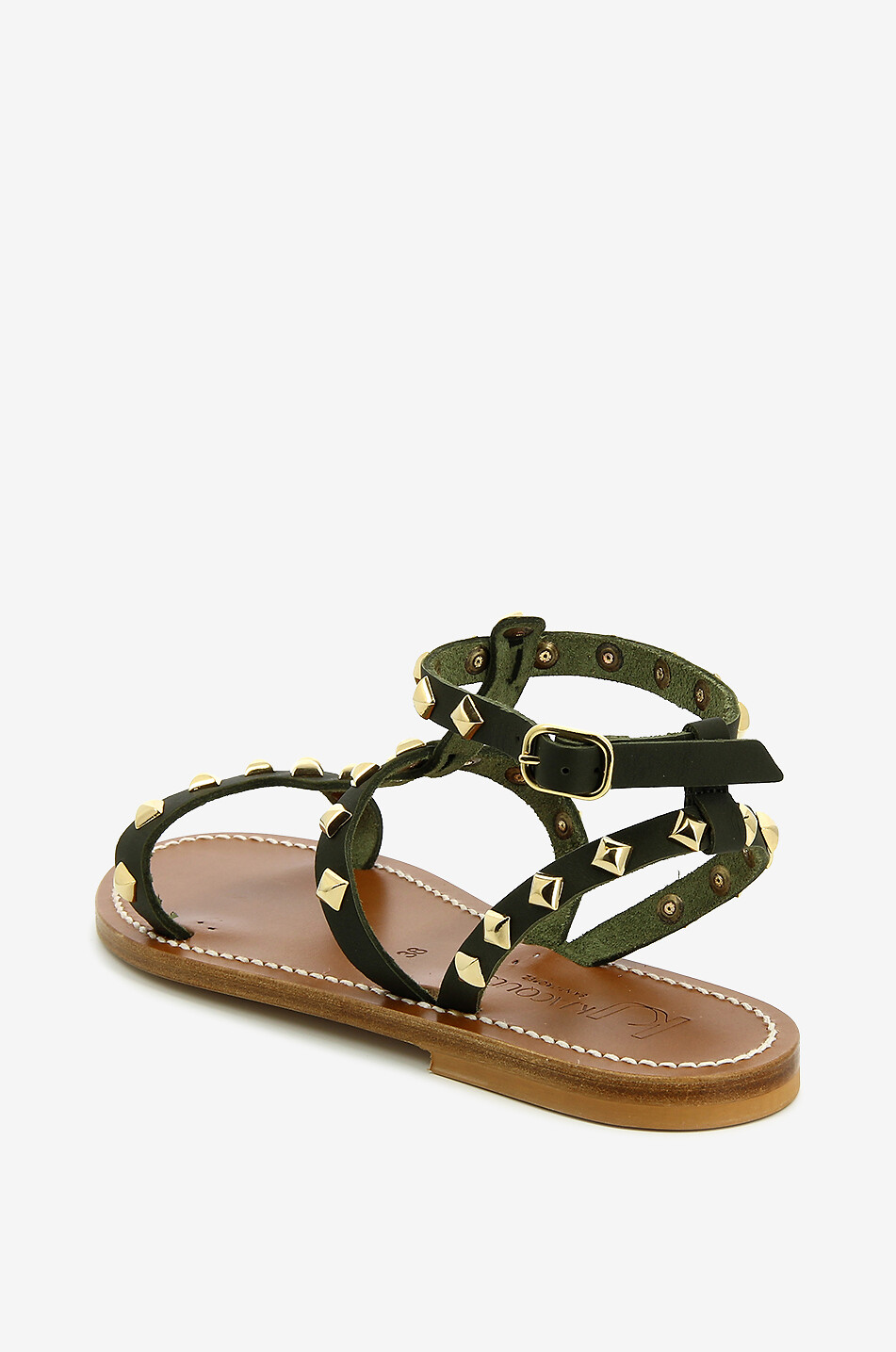 K JACQUES Sandalen aus Leder Arelatepyr Damen KHAKI 4