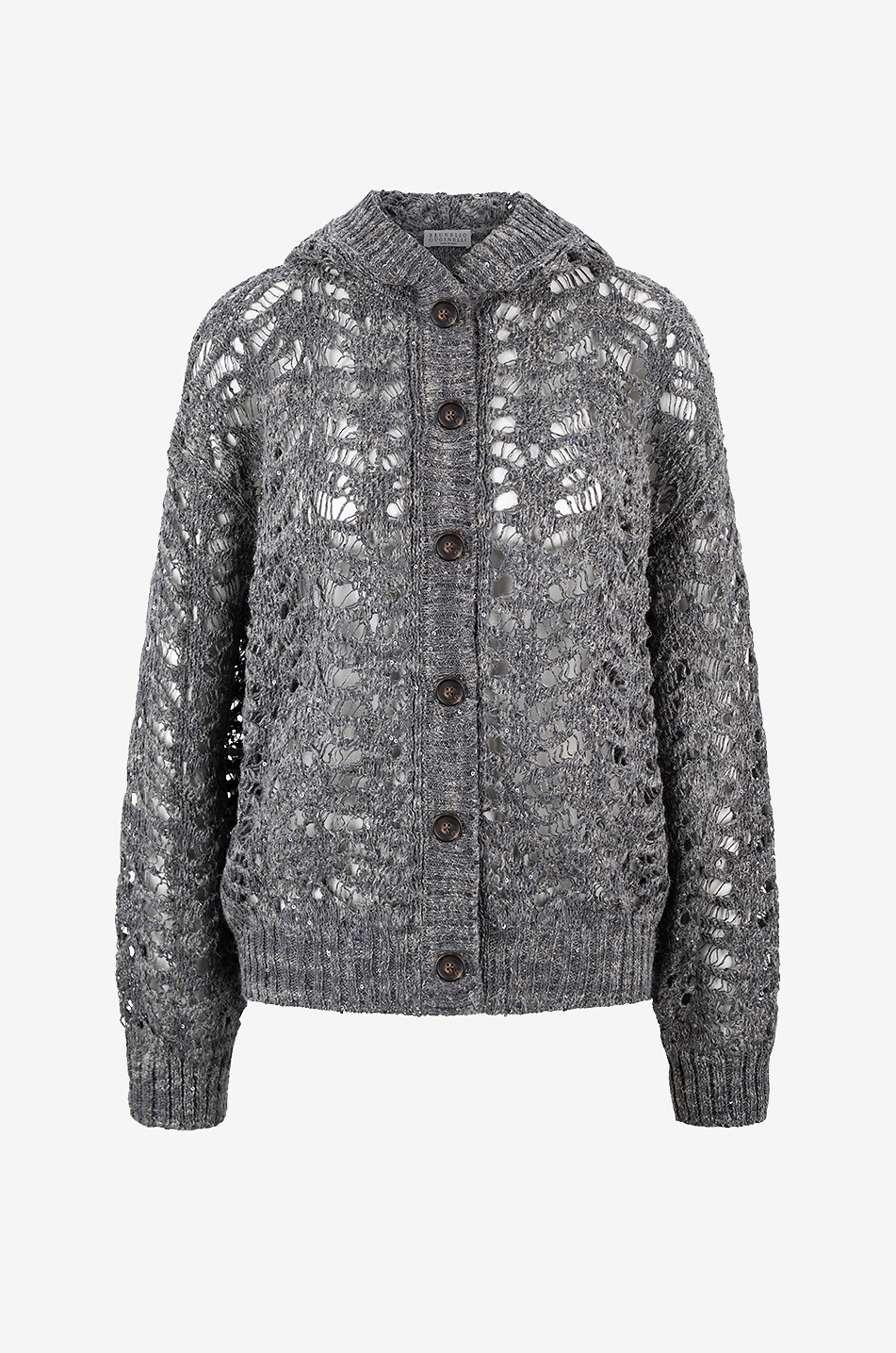 Cardigan à capuche en lin et soie Foliage Lace Dazzling