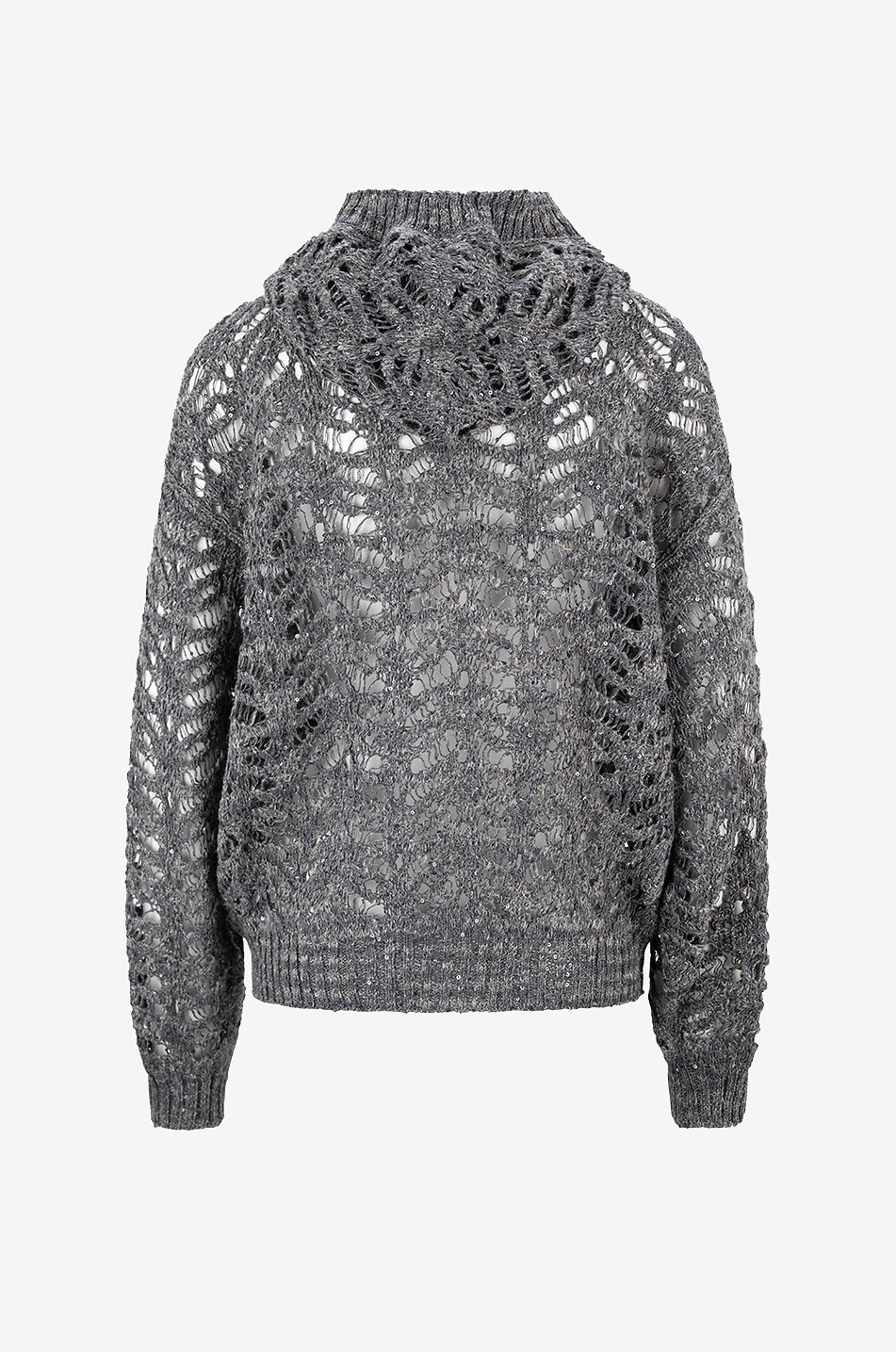 Dazzling Foliage Lace hooded linen and silk cardigan - BRUNELLO