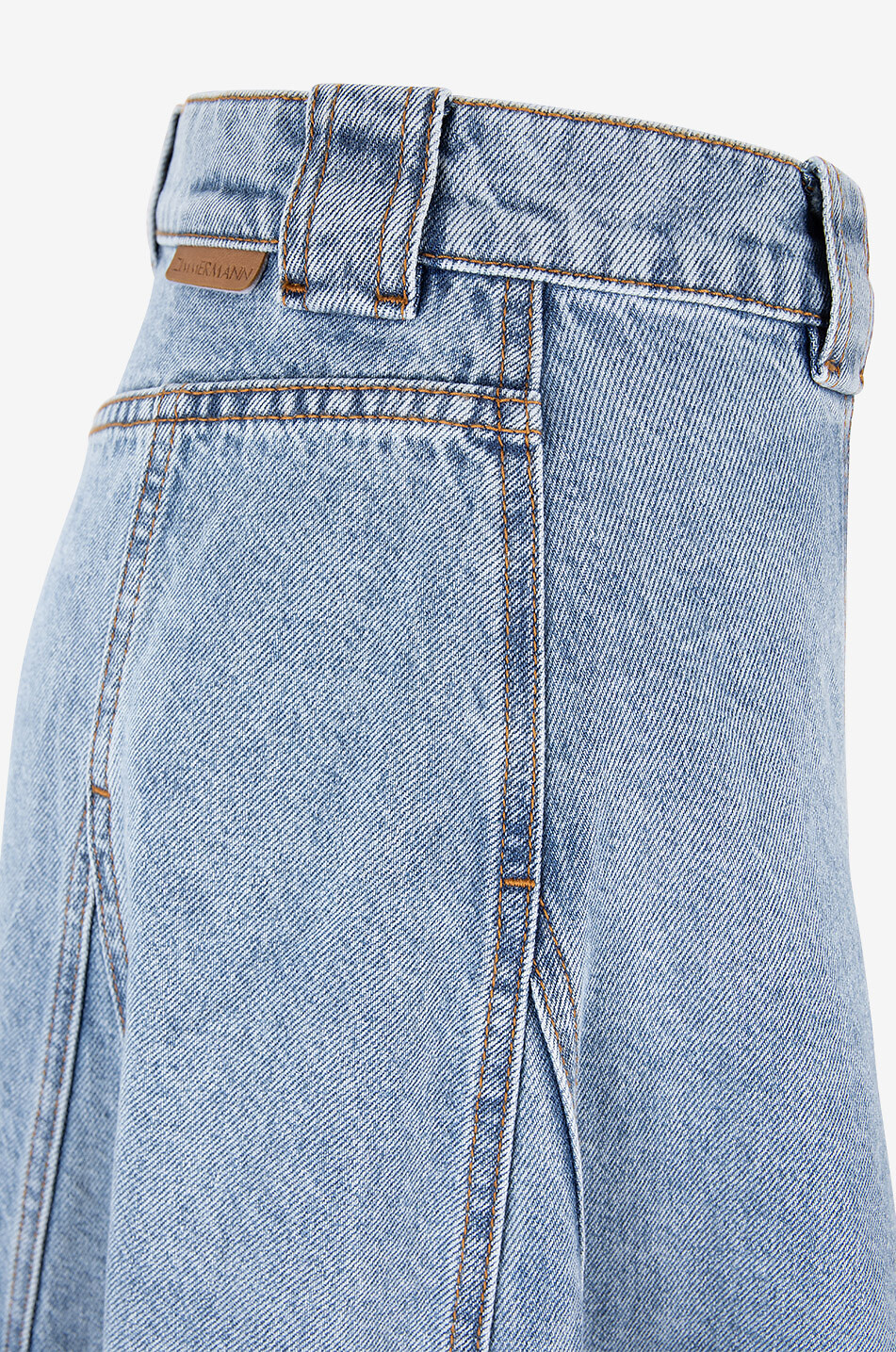 ZIMMERMANN Faded denim flared midi skirt Women BLUE 6