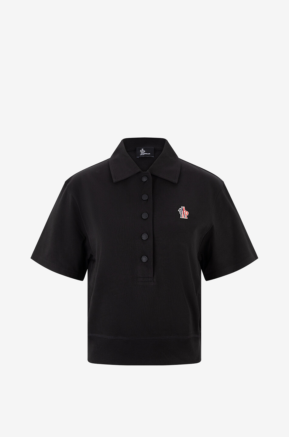 MONCLER GRENOBLE Boxy jersey short-sleeved polo shirt Women BLACK 1