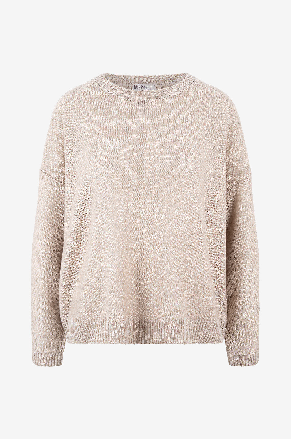 BRUNELLO CUCINELLI Boxy-Pullover aus Leinen und Kaschmir Dazzling Damen Hellbeige 1