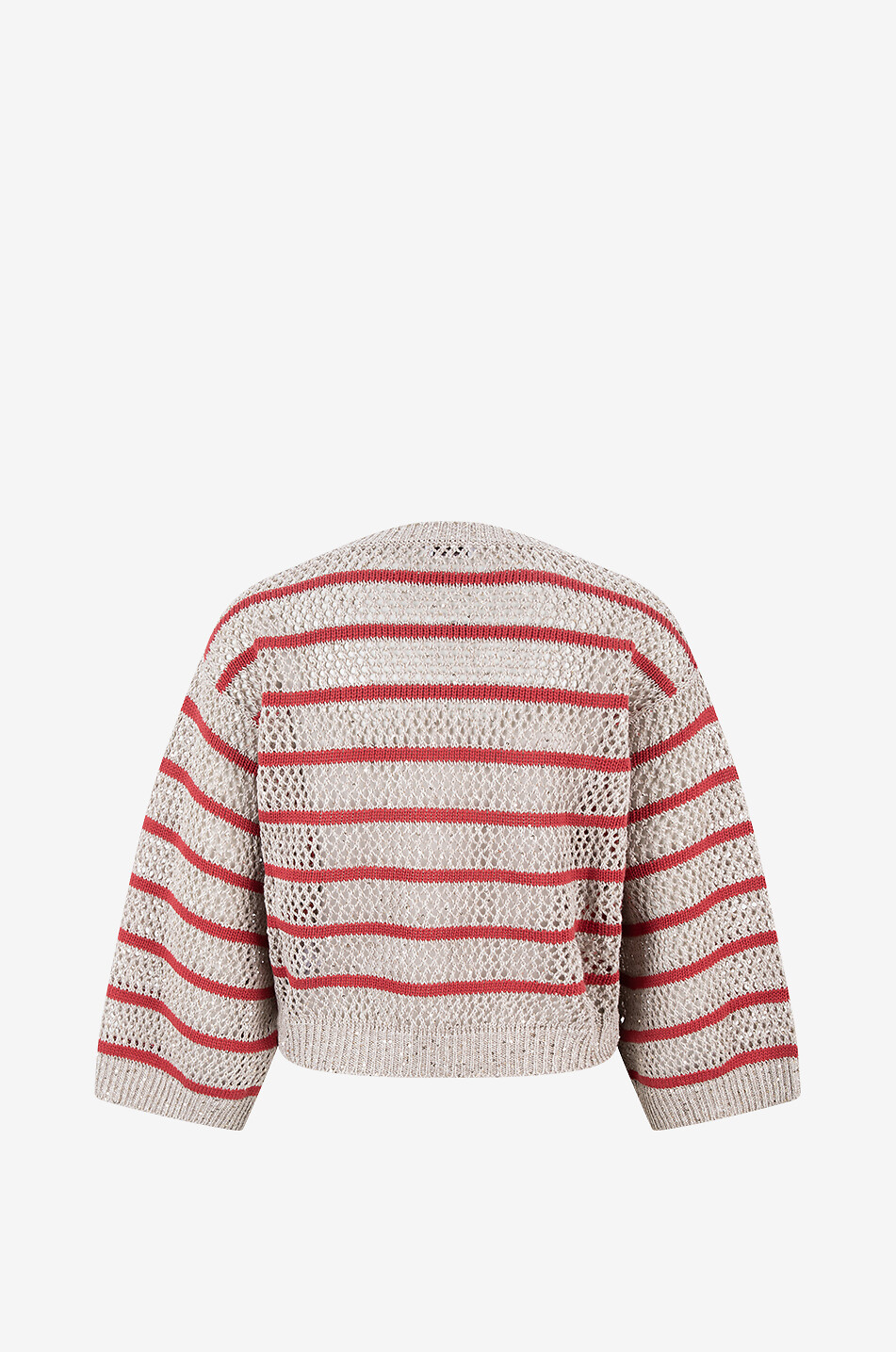 BRUNELLO CUCINELLI Pull boxy en maille résille à rayures Dazzling Femme MULTICOLORE 2