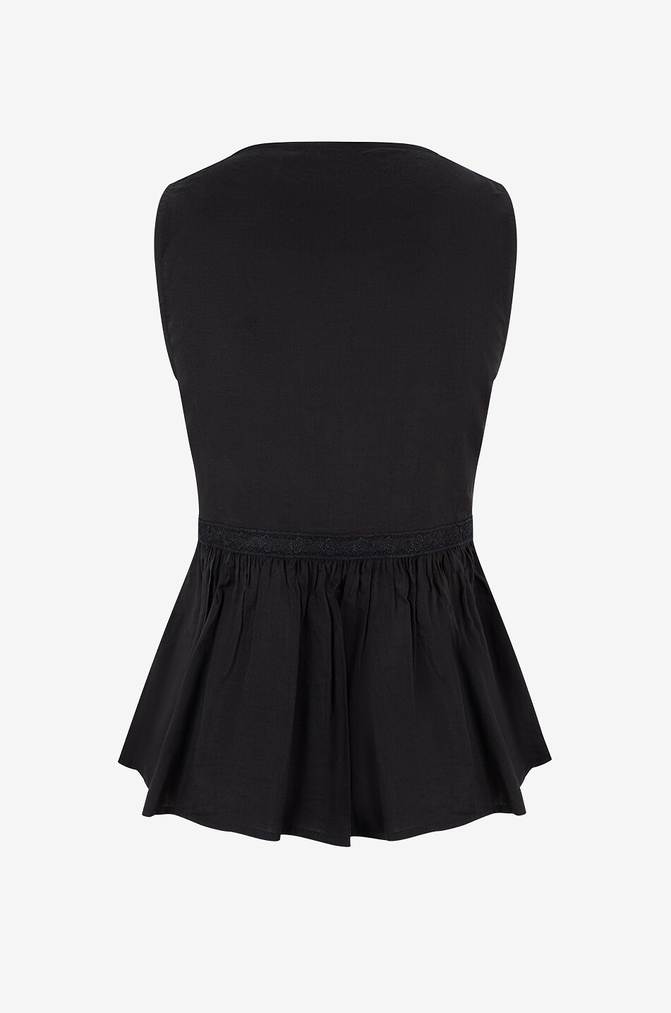 REFORMATION Cosmia sleeveless voile and lace self-tie top Women BLACK 2